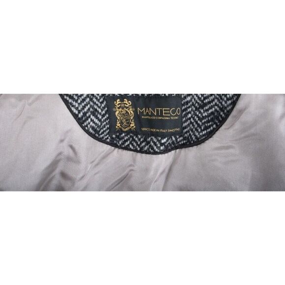 Zara Kids Wool Pea Coat Herringbone Black White Sz 7 Yrs 122 cm Manteco wool NWT - Picture 6 of 8